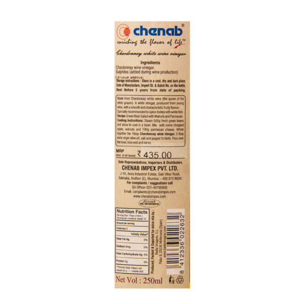 Dolce Vita Chardonnay White Wine Vinegar - Image 4