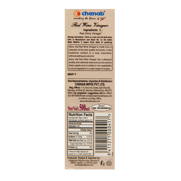 Dolce Vita Red Wine Vinegar - Image 4