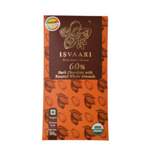 Isvaari 60% Dark Chocolate with Roasted Whole Almonds
