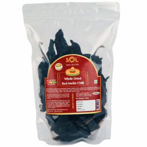 Sol Whole Dried Red Ancho Chillies with stem (450g)