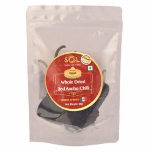 Sol Whole Dried Red Ancho Chillies with stem (50g)