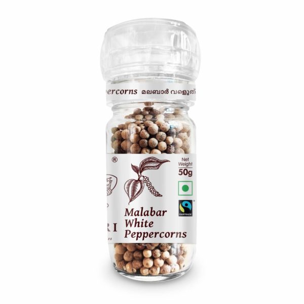 isvaari-fairtrade-malabar-white-peppercorns-in-grinder-50g