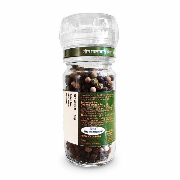 isvaari-fairtrade-malabar-three-peppercorns-in-grinder-50g