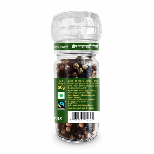 isvaari-fairtrade-malabar-three-peppercorns-in-grinder-50g