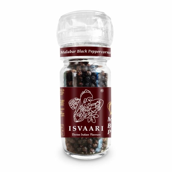 isvaari-fairtrade-malabar-black-peppercorns-in-grinder-50g