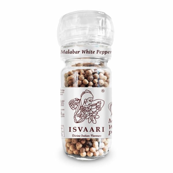 isvaari-fairtrade-malabar-white-peppercorns-in-grinder-50g