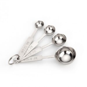 100% Chef Spherification Spoons Kit (Set of 4 Measuring Spoons)