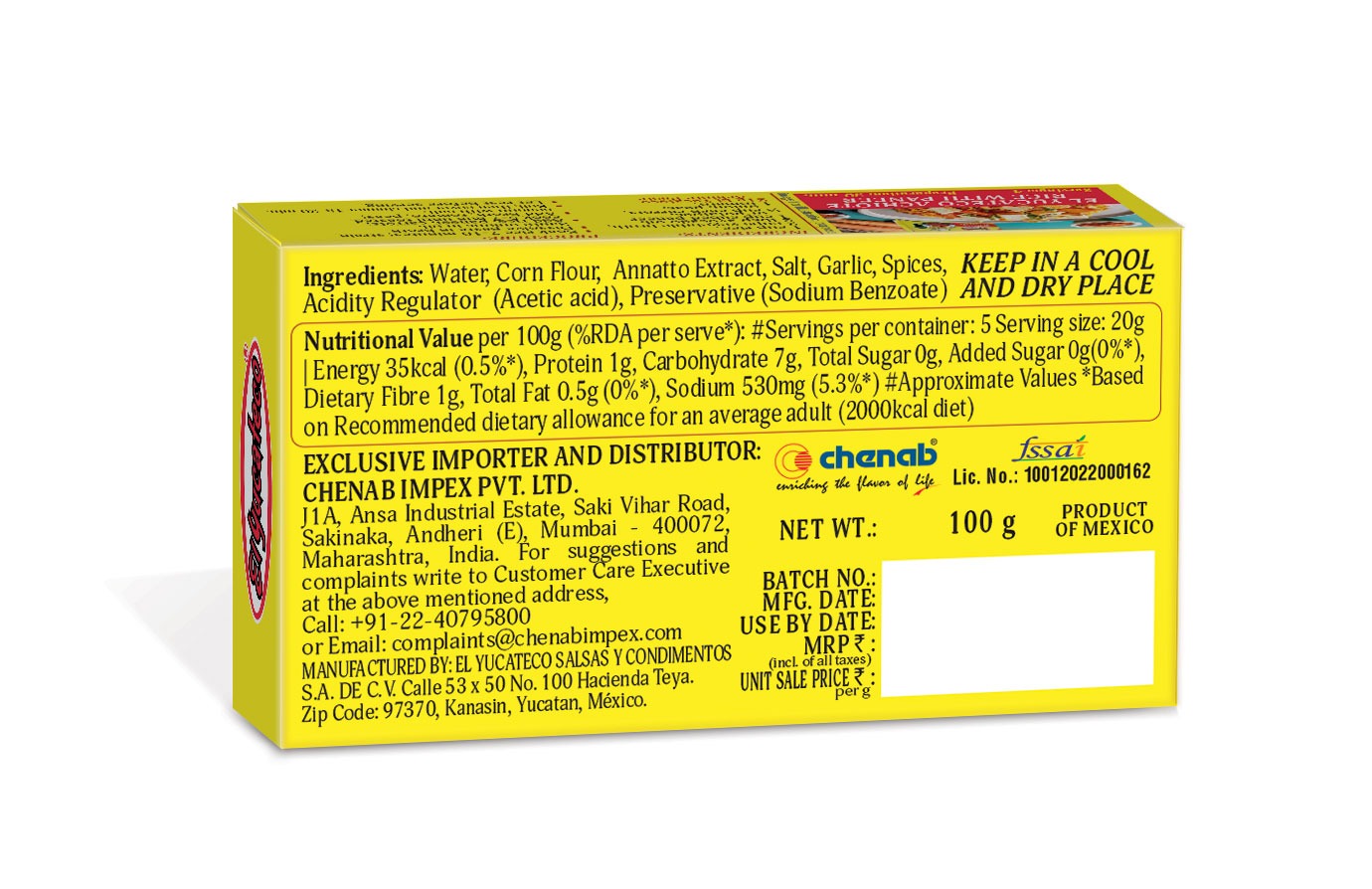 El Yucateco Achiote Annatto – Authentic Mexican Condimented Paste