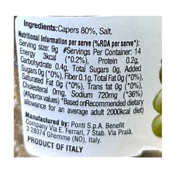 Ponti Capers 125g-ingredients-1