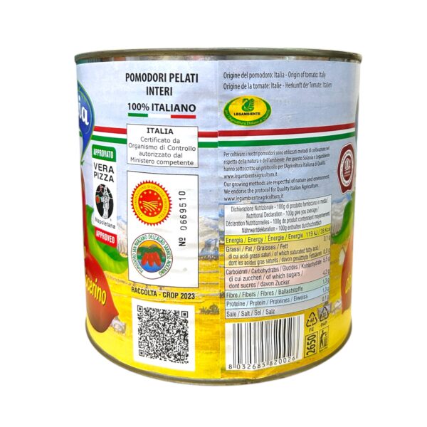 Solania San Marzano Peeled Tomatoes 2550gside
