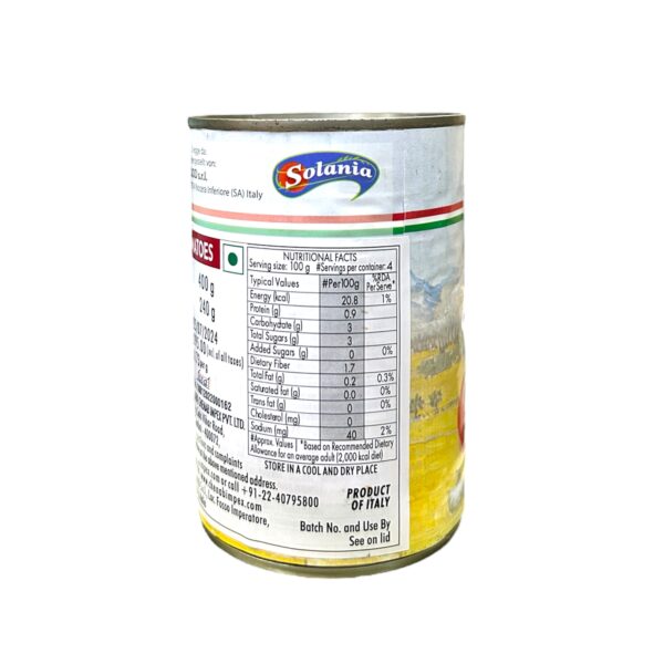 Solania Yellow Whole Peeled Tomaoes 400g Nutrition