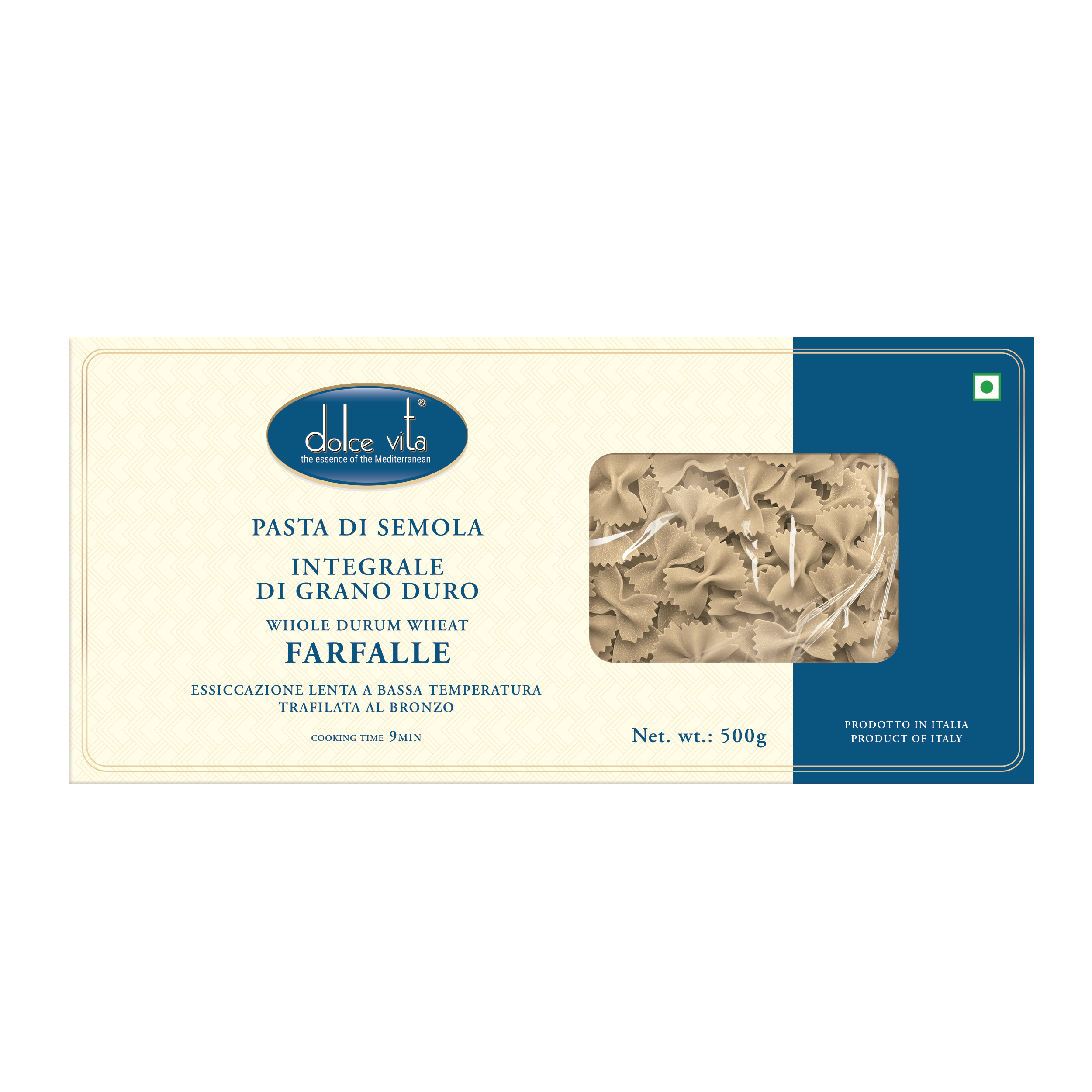 Dolce Vita Farfalle Whole Durum Wheat Pasta 500g