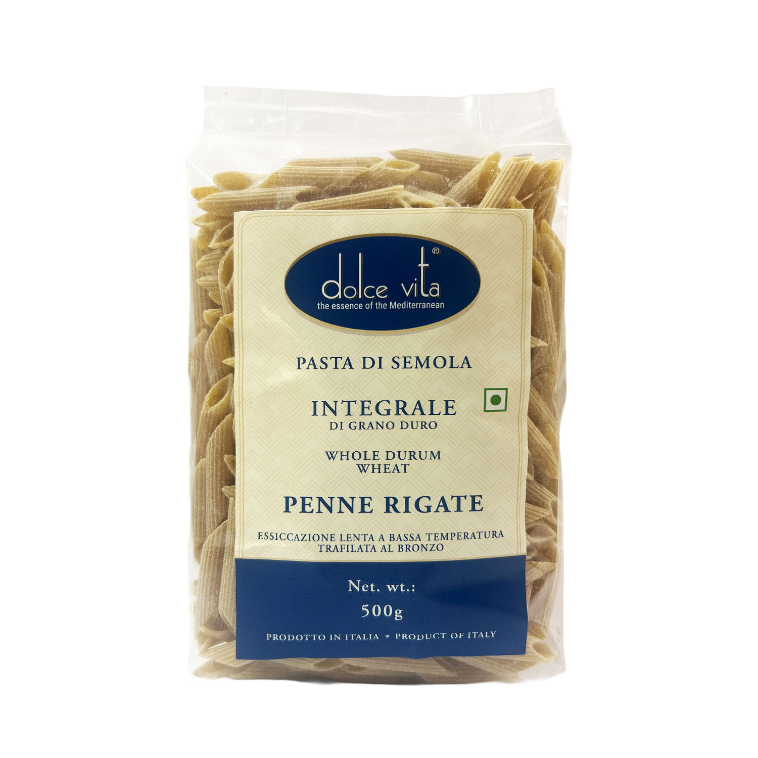 Dolce Vita Penne Rigate Whole Durum Wheat Pasta 500g